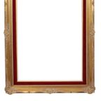 Vintage Vergulde Lijst Barok Stijl Rood Fluweel Klassiek 76x56cm thumbnail 4