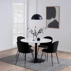 Carrara Eetkamertafel - Ø110 Cm - Marmer - Zwarte Poot thumbnail 6