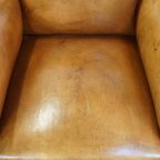 Luxe, Gerestaureerde Antieke Art Deco Schapenleren Fauteuil Met Een Correct Zitcomfort thumbnail 7