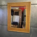 Italiaans Design Vintage Jaren 70 Dal Vera Bamboe Spiegel thumbnail 3