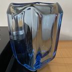 Uranium Glass Vase Blue 1970s thumbnail 3
