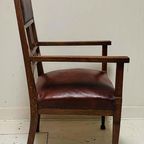 Antieke Vintage Amsterdamse School Fauteuil Stoel thumbnail 6