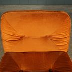 Midcentury Modulaire Zithoek/zitgroep – Velours Oranje – Jaren 70 thumbnail 15