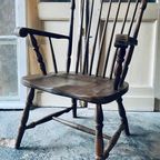 Antieke Windsor Chair. Spijlen Stoel. Origineel. thumbnail 3