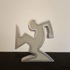 Keith Haring La Linea Lamp Osvaldo Cavandoli Zilver (nieuw In Originele Verpakking) thumbnail 10