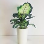 Vintage Albast Design Vaas Natuursteen Wit ’80 Bloempot thumbnail 2
