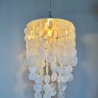 Meerdere Beschikbaar! Capiz Schelpen Hanglamp Parelmoer Schelp Chrome Details ! Luxe Uitvoering thumbnail 4