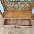 Antieke Vintage Houten Vitrinekast Wandkast Servieskast Kast thumbnail 9