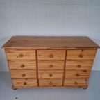 Vintage Grenen Apothekerskastje Toonbank Commode. thumbnail 3