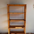 Italiaans Design Rotan Bamboe Boekenkast Mid Century Vintage thumbnail 4