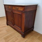 Vintage Frans Dressoir Commode Ladekast Badkamermeubel Met Marmer Blad 301 thumbnail 12