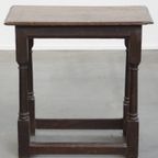 Grote, Functionele Antieke Engelse Bijzettafel/ Stool Met Een Waanzinnig Patina thumbnail 4