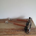 Design - Tafellampen - Kastlampen - Bedlampen - Rvs En Teak. thumbnail 12