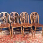 Vintage Brocante Eiken Houten Windsor Chairs Engelse Stoelen thumbnail 3