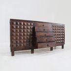 Brutalist Spanish Carved Sideboard Credenza thumbnail 4