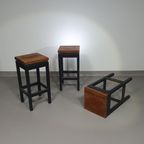 3 X Oak Construction Stools 1960s thumbnail 8