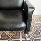 Mid-century Fauteuil 🖤 Zwarte Skai thumbnail 6