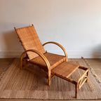 Rotan Bamboe Loungechair Fauteuil Vintage thumbnail 6