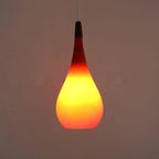Blauwe Druppelvormige Glazen Hanglamp Gemaakt Door Holmegaard - Denemarken 1960 thumbnail 3