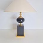 Vintage Le Dauphin Tafellamp Messing Lamp Regency France '70 thumbnail 3