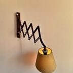 Vintage Houten Wandlamp /Schaarlamp Met Kapje 'Aro Leuchten' thumbnail 2