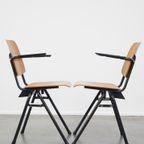 Set Van 4 Leuke Vintage Jaren ’60 Dutch Design Marko School/Kantine/Eetkamerstoelen Met Armleunin thumbnail 4