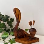 Houten Zwaan Met Cocktailprikkers thumbnail 3