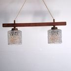 Midcentury Hanglamp Teak En Kristal thumbnail 11