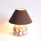 Studio Ceramic Table Lamp With Leaves, France 1960S thumbnail 10
