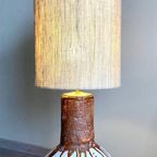Grote Vintage Vloerlamp Met Zijden Kap thumbnail 4