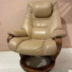 Himolla – Taupe Design Relaxfauteuil Met Hocker (Germany, 1970S) thumbnail 3