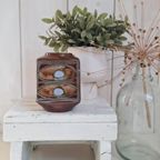 Vintage Voorraad Pot Met Deksel, Groen Bruin Met Reliëf Deco thumbnail 24