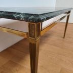 Vintage Hollywood Regency Messing Koffietafel Salontafel Met Marmer Blad thumbnail 10