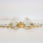 2 Vintage Banci Wandlamp Bloem Murano Goud Regency Italy '70 thumbnail 11