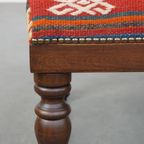 Mooie Grote Nieuwe Oosterse Hocker Bekleed Met Een Antieke Kelim thumbnail 9