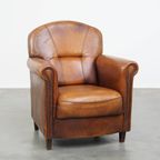 Mooie En Comfortabele Karakteristieke Schapenleren Fauteuil/Armchair Met Een Prachtig Patina thumbnail 2