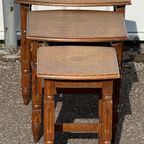 Houten Vintage Nesting Tables Bijzettafels Set Van 3 thumbnail 14