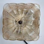 Vintage Plafondlamp Plafonnière Wandlamp Jaren '60 Sixties Glas Amber thumbnail 3