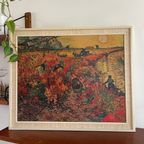 Vincent Van Gogh “De Rode Wijngaard”, Op Board. Vintage Reproductie In Originele Houten Lijst. thumbnail 7