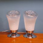 Set Van 2 Tafellampen Murano Italië Bedlampjes Lampen Lamp thumbnail 11