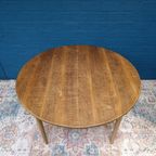 Vintage Eiken Ronde Tafel, Deens Design Van Henning Kjaernulf, thumbnail 5