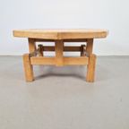 Brutalistische Eiken Salontafel Achthoek Rustiek Japandi ´60 thumbnail 5