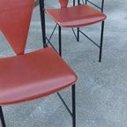 Set Van 8 Vintage Postmodern Leren Eetkamerstoelen thumbnail 2