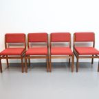 Set Van 4 Vintage Stoelen Pastoe Sa07 Rood thumbnail 18