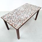 Vintage Mozaïek Tegeltafel En Wengé Hout, 1970S thumbnail 3