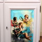 Zachtroze Brocante Kast “engeltjes” thumbnail 7