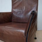 Vintage Montis Charly Flex Fauteuil Bruin Leder, Gerard Van Den Berg Voor Montis thumbnail 9