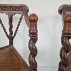 2 Antieke Houten Stoelen Arts And Crafts Periode. thumbnail 4