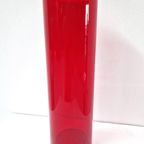 Red Pukeberg Sweden Cylinder Vase Xl, 1970S thumbnail 7