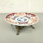 Antiek Japans Imari Bord Op Bronzen Pootjes thumbnail 2